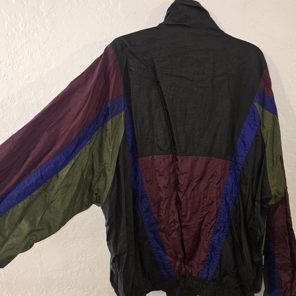 Trespass Nylon Windbreaker Jacket Mens Adult 1T Full Zip Colorblock 80's Lined - Picture 8 of 10